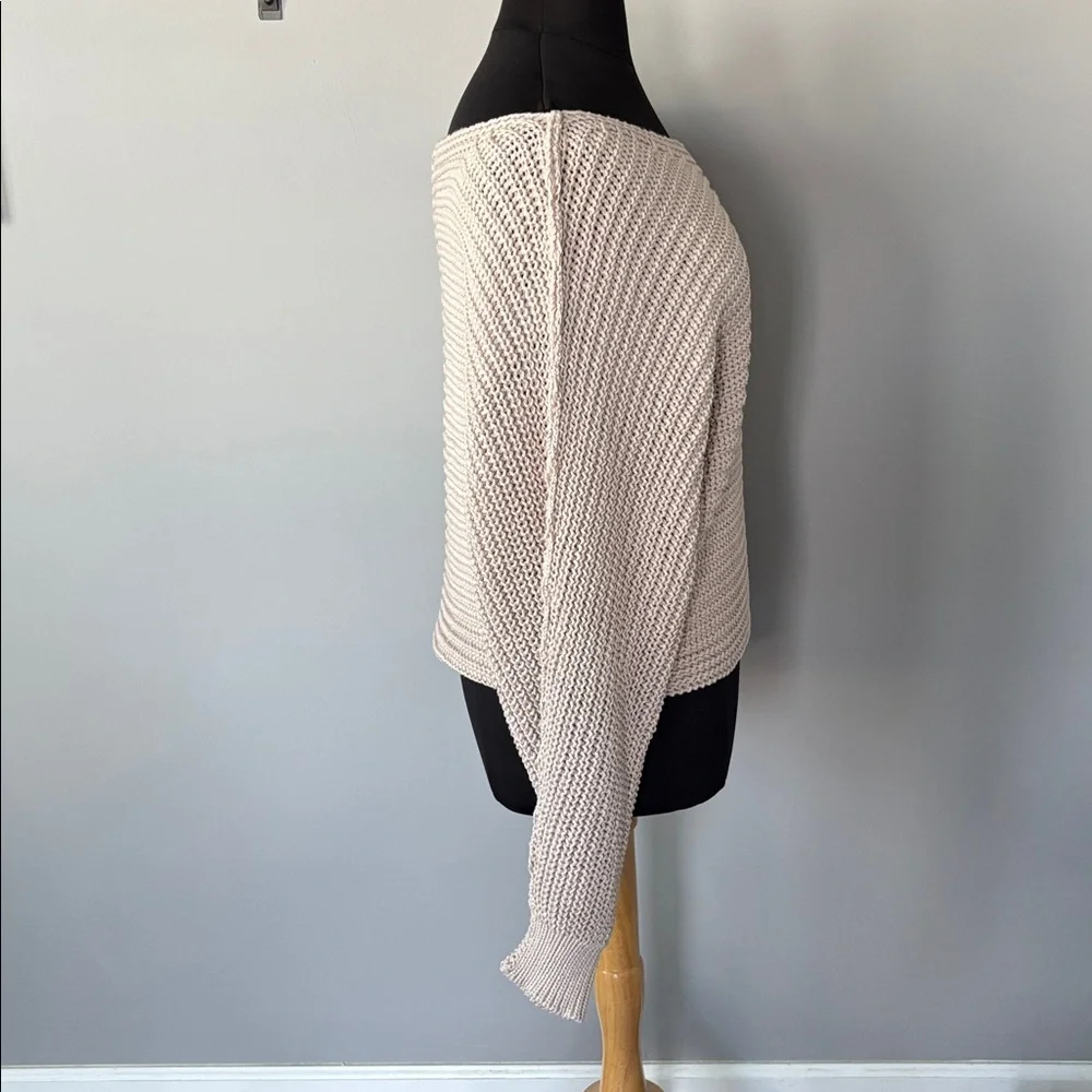 POL Off-the-Shoulder Cream Large Knit Cropped Sweater size L - Picture 3 of 8